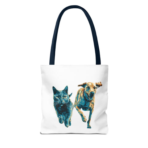 Playful Pet Tote Bag, Cat and Dog Lovers Gift, Animal Lover Bag, Eco-Friendly Shopping Bag, Cute Tote for Everyday Use