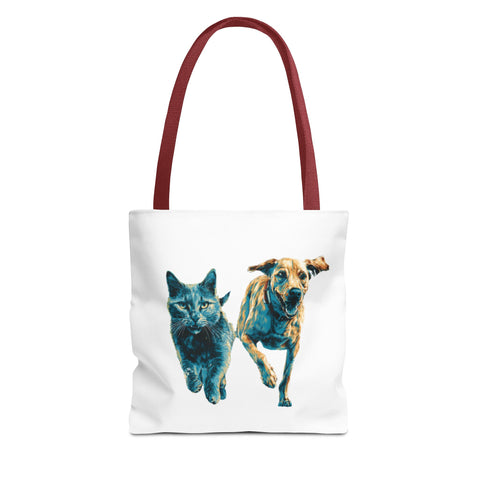 Playful Pet Tote Bag, Cat and Dog Lovers Gift, Animal Lover Bag, Eco-Friendly Shopping Bag, Cute Tote for Everyday Use