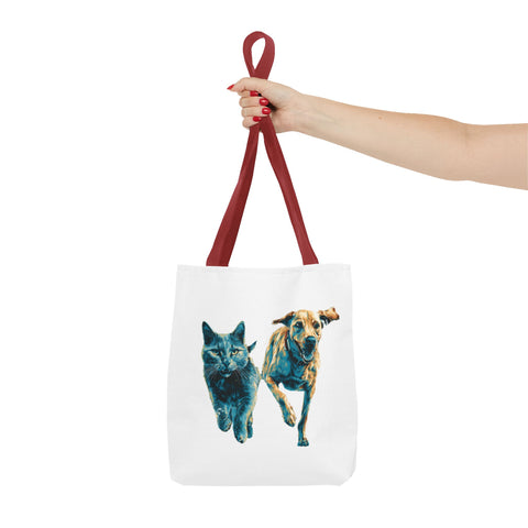Playful Pet Tote Bag, Cat and Dog Lovers Gift, Animal Lover Bag, Eco-Friendly Shopping Bag, Cute Tote for Everyday Use