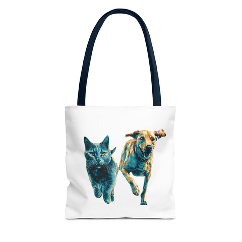 Playful Pet Tote Bag, Cat and Dog Lovers Gift, Animal Lover Bag, Eco-Friendly Shopping Bag, Cute Tote for Everyday Use