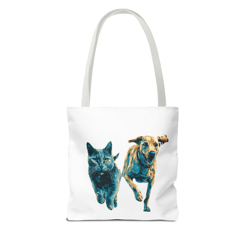 Playful Pet Tote Bag, Cat and Dog Lovers Gift, Animal Lover Bag, Eco-Friendly Shopping Bag, Cute Tote for Everyday Use