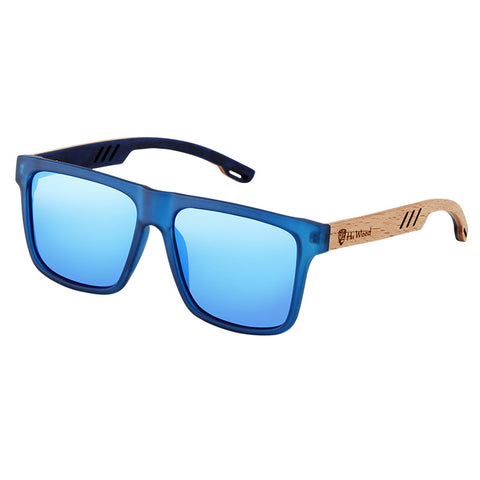 Men's Polarized Sunglasses Square Bamboo Wood Glasses