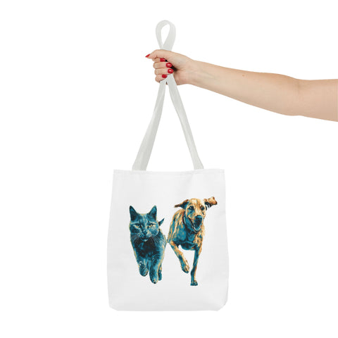 Playful Pet Tote Bag, Cat and Dog Lovers Gift, Animal Lover Bag, Eco-Friendly Shopping Bag, Cute Tote for Everyday Use