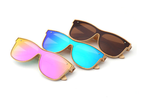 Unisex Full Bamboo Frame Polarized Sunglasses UV400