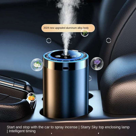 2024 Upgraded Car Air Purifier Car Cup Holder Perfume Diffusion 5th Gear Intelligent Control Car Perfume Atomization Diffuser