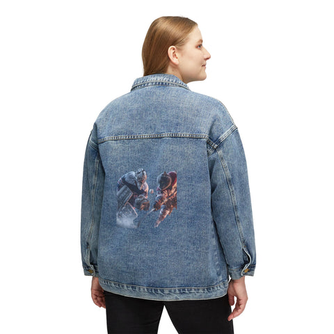 Stylish Women's Denim Jacket with Unique Graphic Design, Casual Outerwear for Everyday Wear, Gift for Her, Trendy Layering Piece