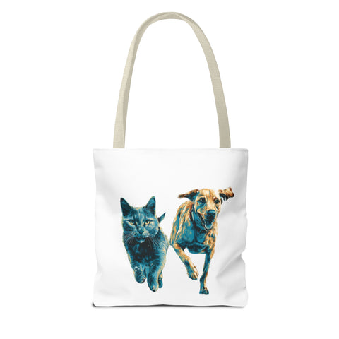 Playful Pet Tote Bag, Cat and Dog Lovers Gift, Animal Lover Bag, Eco-Friendly Shopping Bag, Cute Tote for Everyday Use
