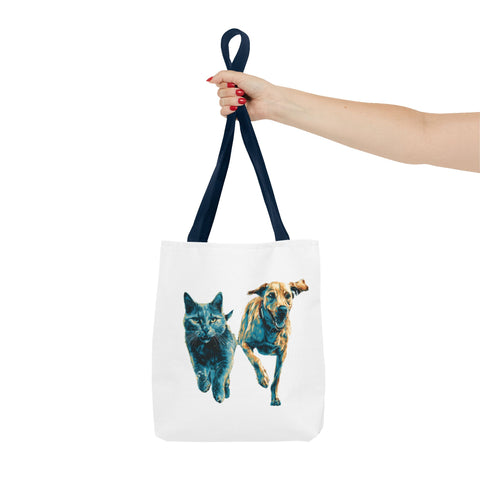 Playful Pet Tote Bag, Cat and Dog Lovers Gift, Animal Lover Bag, Eco-Friendly Shopping Bag, Cute Tote for Everyday Use