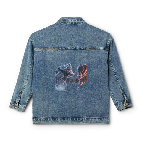 Stylish Women's Denim Jacket with Unique Graphic Design, Casual Outerwear for Everyday Wear, Gift for Her, Trendy Layering Piece