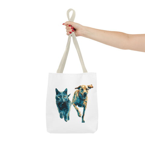 Playful Pet Tote Bag, Cat and Dog Lovers Gift, Animal Lover Bag, Eco-Friendly Shopping Bag, Cute Tote for Everyday Use