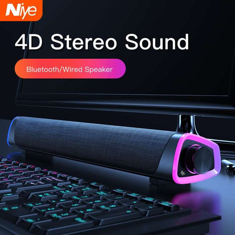 Apple 4D Computer Speaker Bar Stereo Sound subwoofer Bluetooth Speaker
