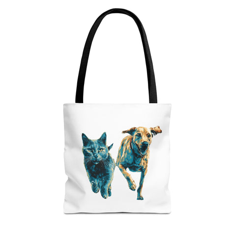 Playful Pet Tote Bag, Cat and Dog Lovers Gift, Animal Lover Bag, Eco-Friendly Shopping Bag, Cute Tote for Everyday Use