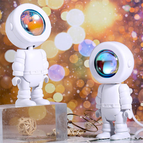 Rechargeable Astronaut Robot Rainbow Projection Sun Lamp Table Lamp Sunset Lamp Infinite Dimming Bedroom Atmosphere Lamp
