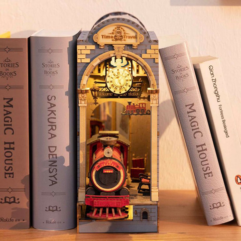 Robotime Rolife DIY Book Nook Wooden Miniature Doll House Light For Bookshelf Insert Furniture