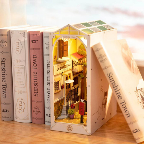 Robotime Rolife DIY Book Nook Wooden Miniature Doll House Light For Bookshelf Insert Furniture